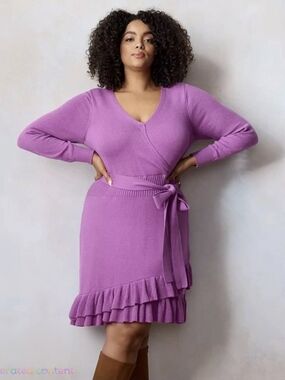 Lauren Conrad Knit Wrap Dress with Tie Waist